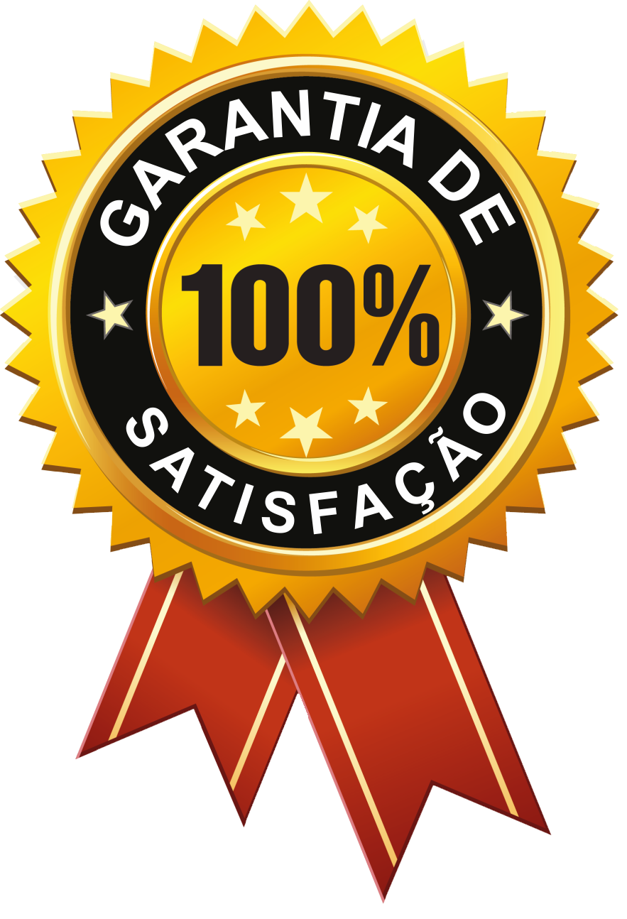 Selo dourado de garantia de 100% de satisfação